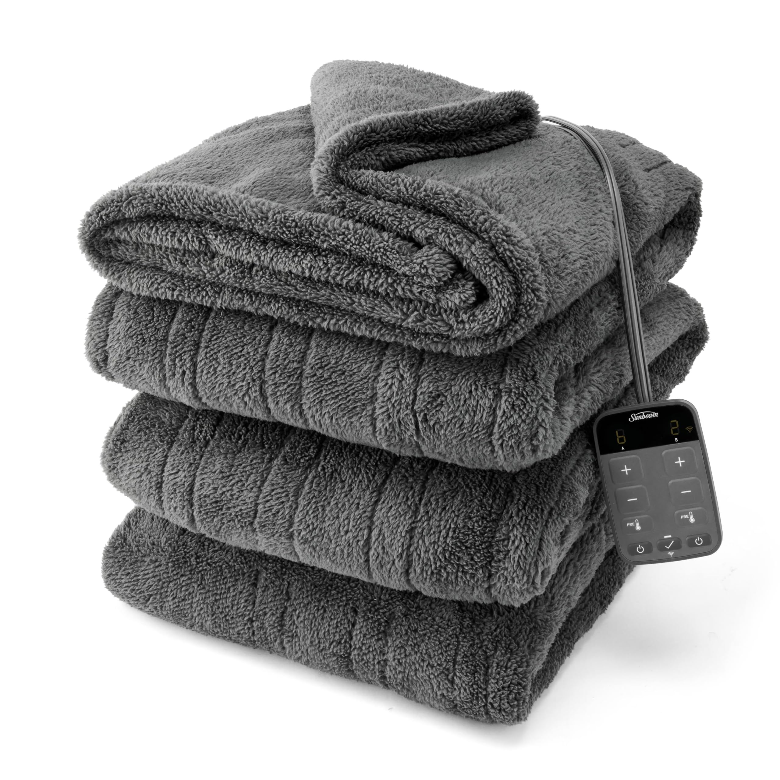 Photo 1 of Sunbeam LoftTec Wi-Fi Connected Heated Blanket, Electric Blanket, 10 Heat Settings, King Size, Slate Gray