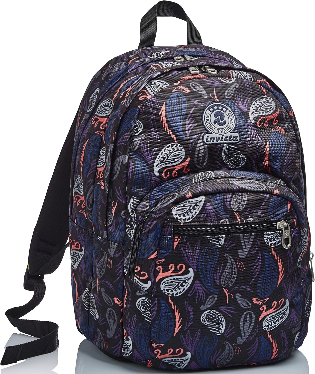 Invicta Backpack, Format PAISLEY Knapsack Book Bag, One Size for Teen Girls&Boys, Large Capacity