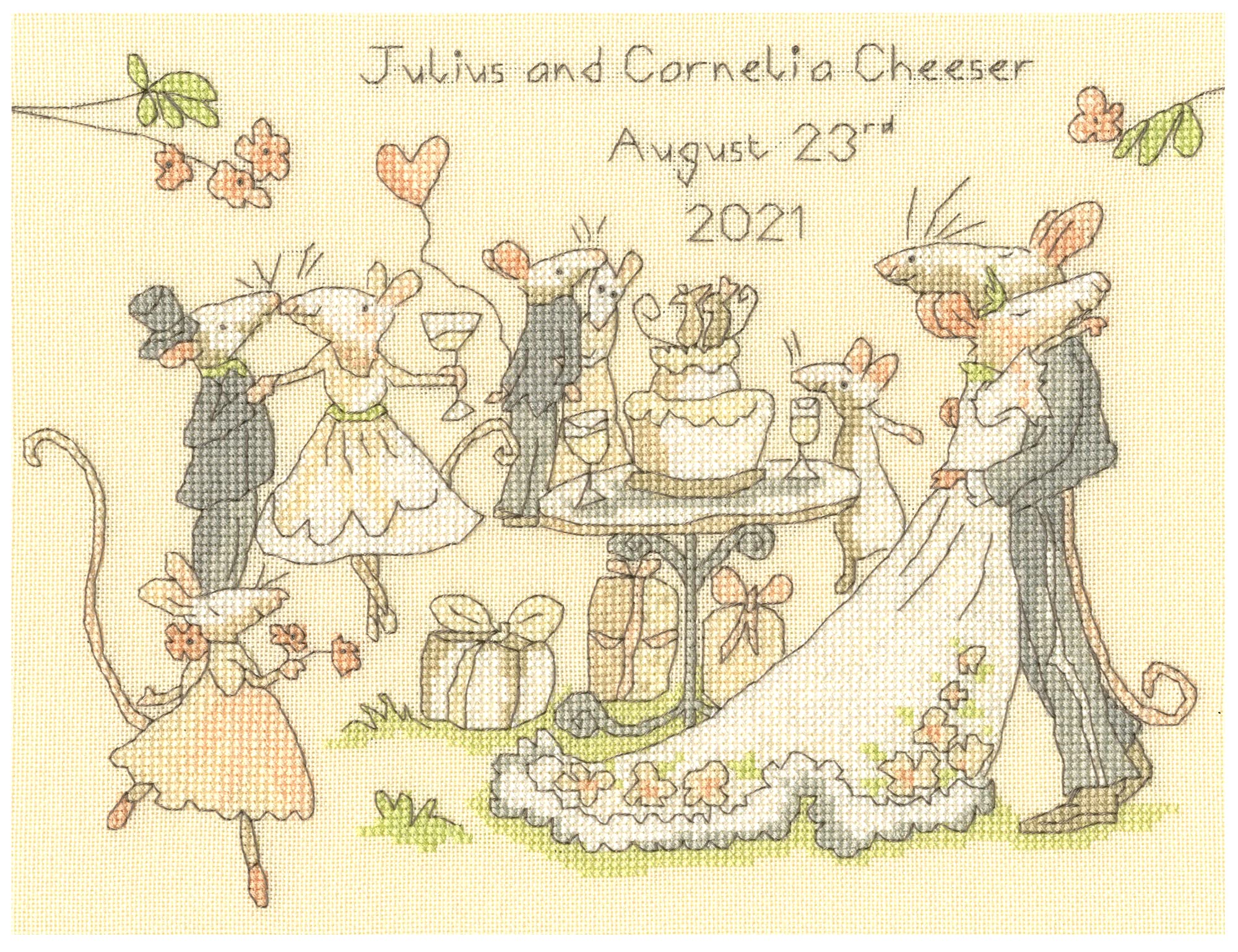 Bothy Threads Cross Stitch Kit - Mice day for a white wedding