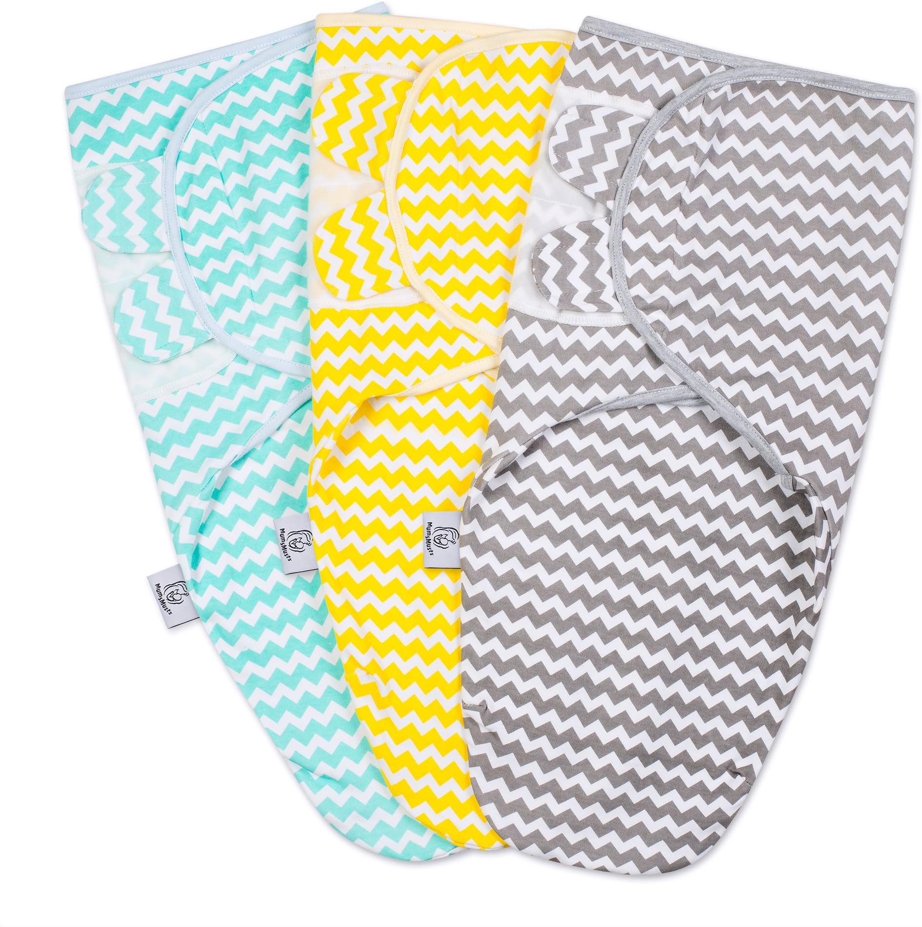 Baby Swaddle Wrap Blanket - Adjustable swaddling sleeping bag for newborn/infant/baby - Soft 100% Cotton - 3 Pack - Boys and Girls from 0-3 months