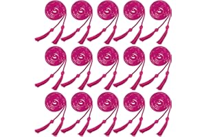 Rcanedny 15 Pieces Graduation Honor Cord Braided Honor Cords with Tassels for Graduation Students (Fuchsia)