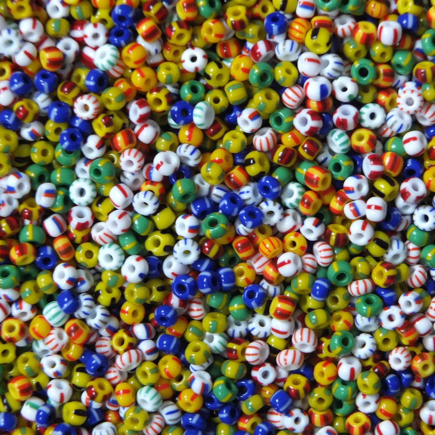 Seed Beads 6/0 E Beads Czech Glass Striped Stripey Stripe Mix Amazon