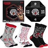Stranger Things Socks for Men, Teens, 3 Pack, US Size 7-11, Soft, Breathable, Cozy Crew Socks, Novelty Gifts for Men