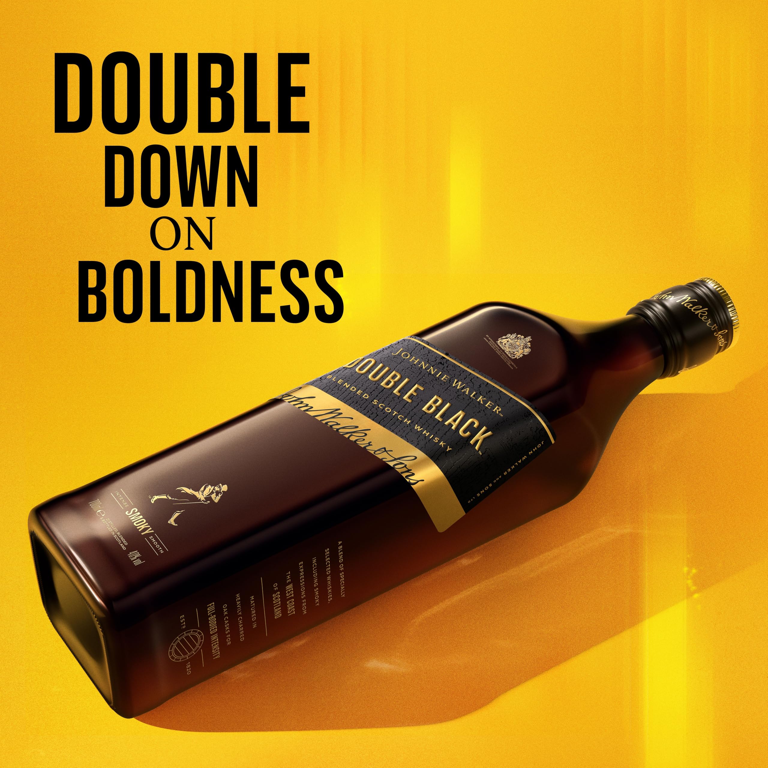 Johnnie Walker Double Black Label, Blended Scotch Whisky, aus den vier Ecken Schottlands direkt ins Glas, 40% vol, 700ml Einzelflasche 8