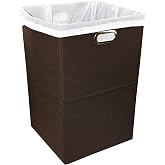 Freegrace Extra Large Laundry Hamper, Foldable Basket with Laundry Bag | Sturdy metal handles | Moisture-resistant reinforced base | Folds flat to 2.8" | Bedroom, bathroom, dorm &amp; family use