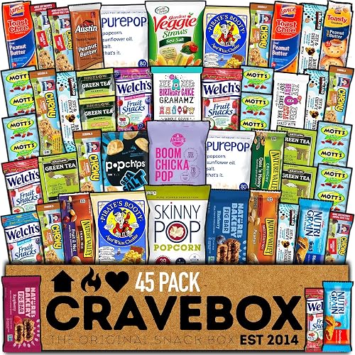 CRAVEBOX Healthy Snack Box (45 Count) Mother's Day Variety Pack Care ...