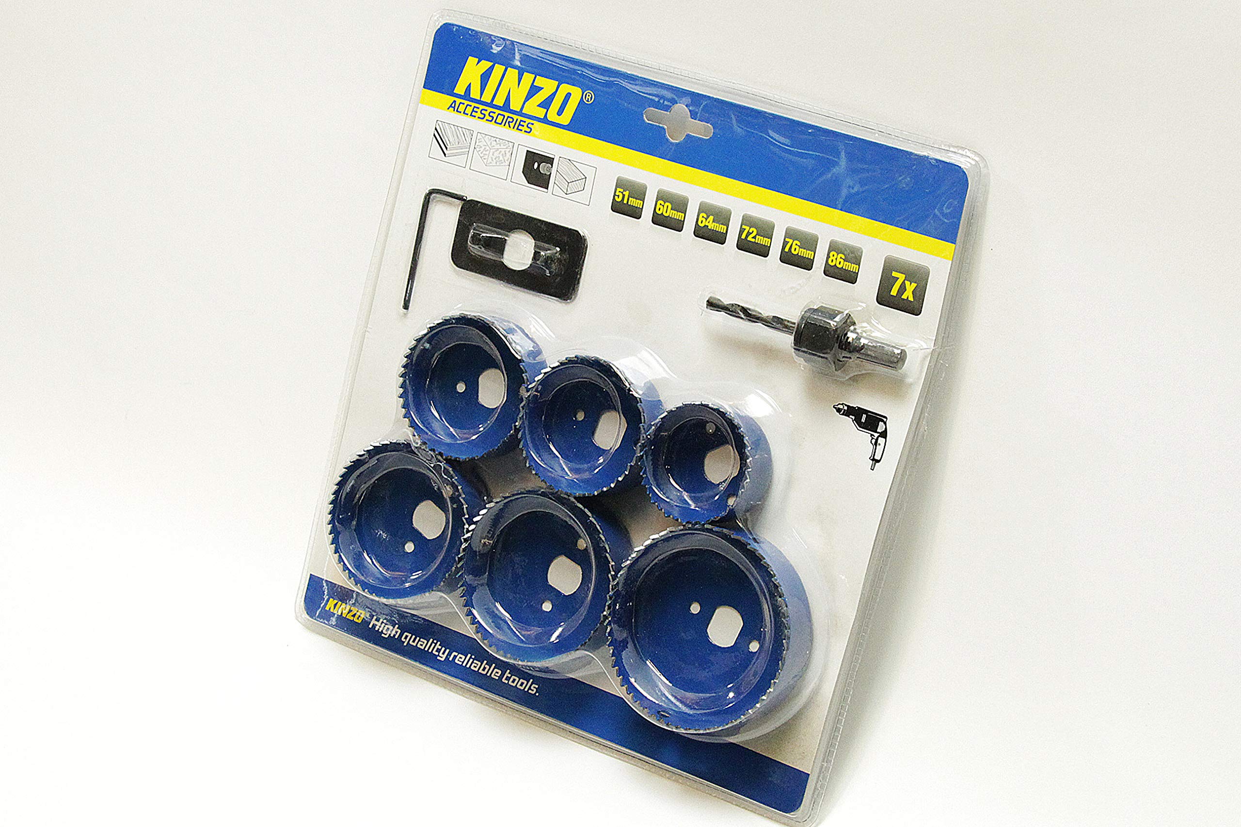 Kinzo 871125279273 Lock Hole Saw Set for Wood