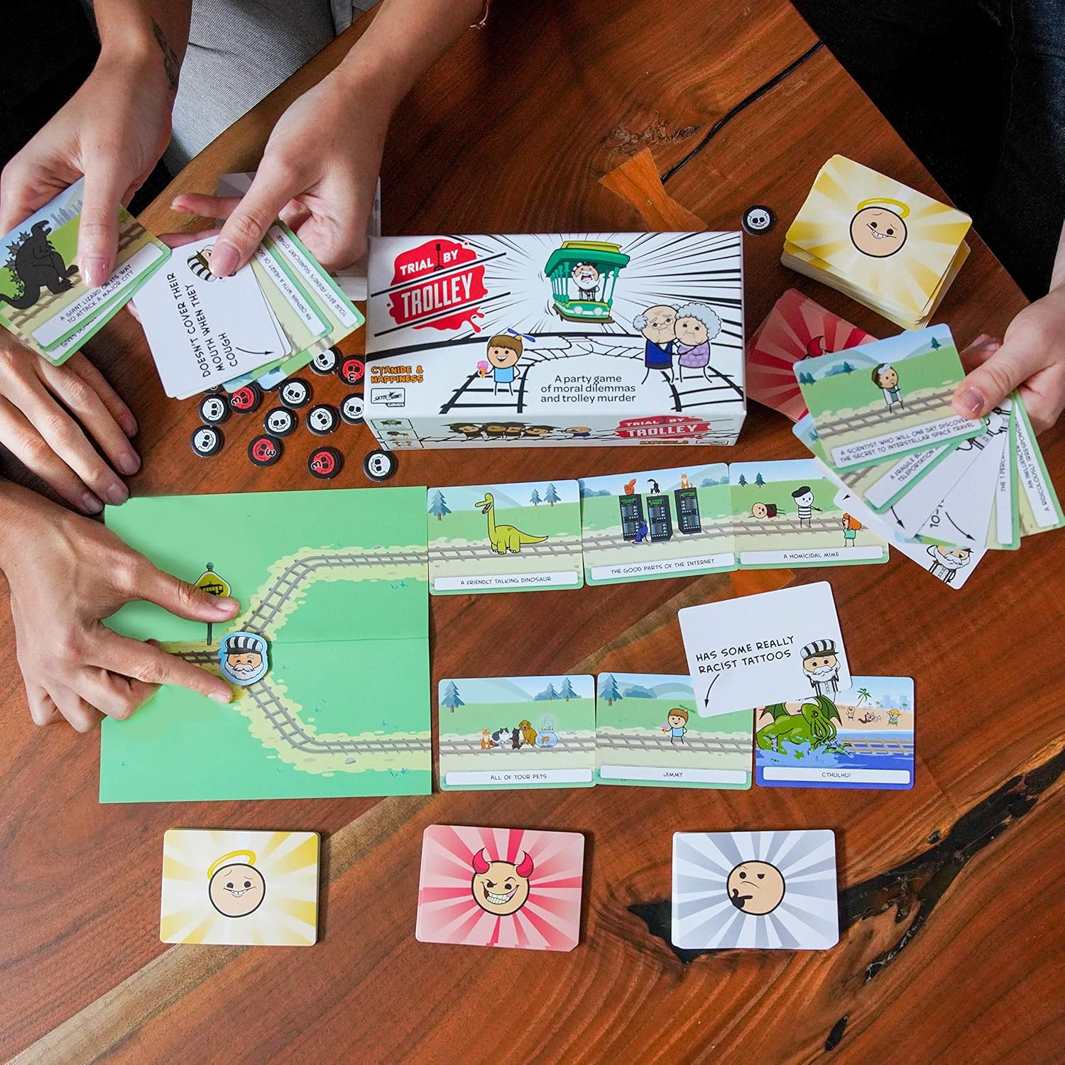 Trial by Trolley: an Adult Card Game of Moral Dilemmas and Murder | Party Game by Skybound Games and Cyanide and Happiness | 3-12 Players, Ages 18 and Up: Toys & Games