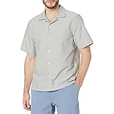 Club Monaco Men's Short Sleeve Camp Collar Oxford Shirt