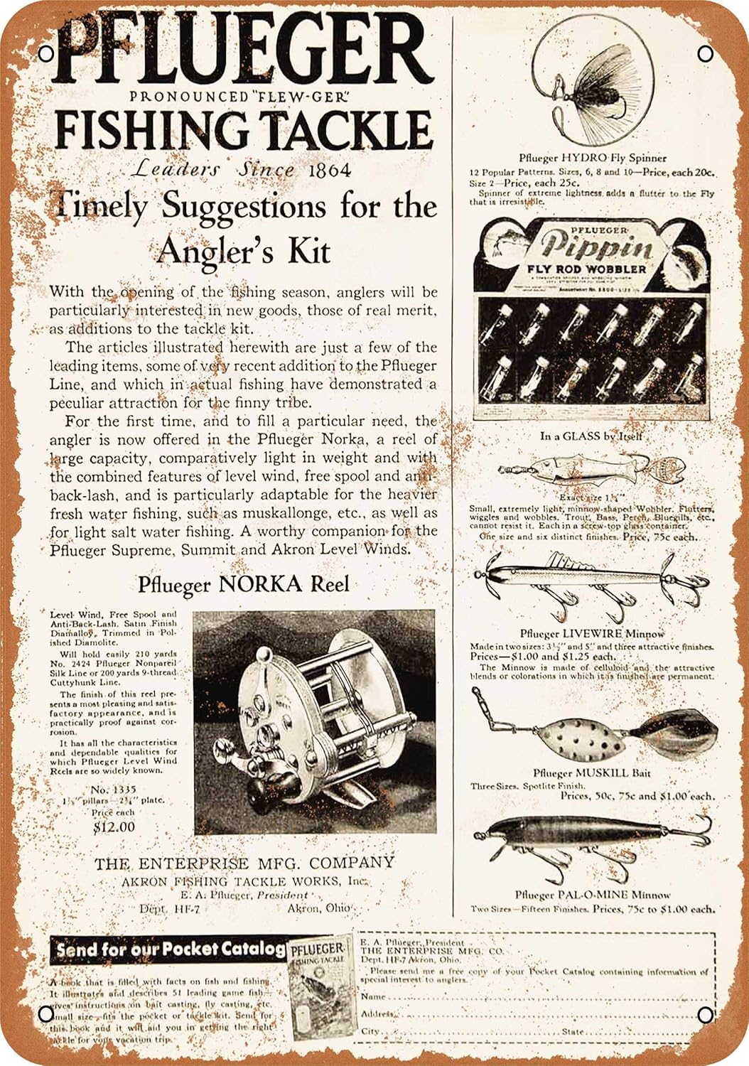 pflueger canna da pesca e mazza da pesca pflueger