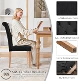 Yaheetech Upholstered Dining Chairs Set of 2 Black Fabric High Back view 4
