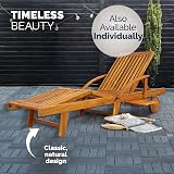 CASARIA Tami Sun Sun Lounger Acacia Wood Foldable Extendable Table view 7
