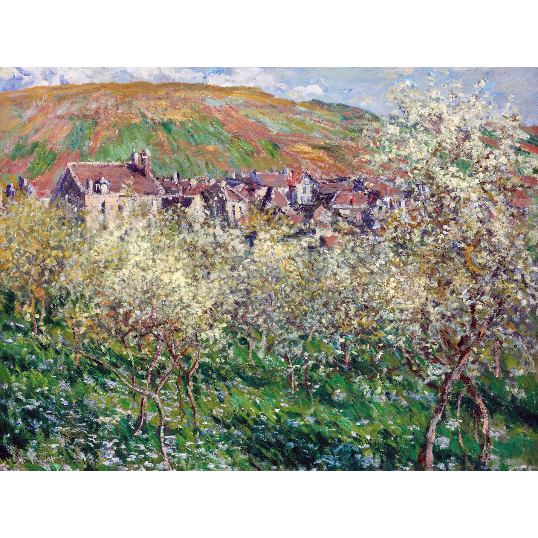 Claude Monet Flowering Plum Trees Extra Large Wall Art Print Premium Canvas Mural