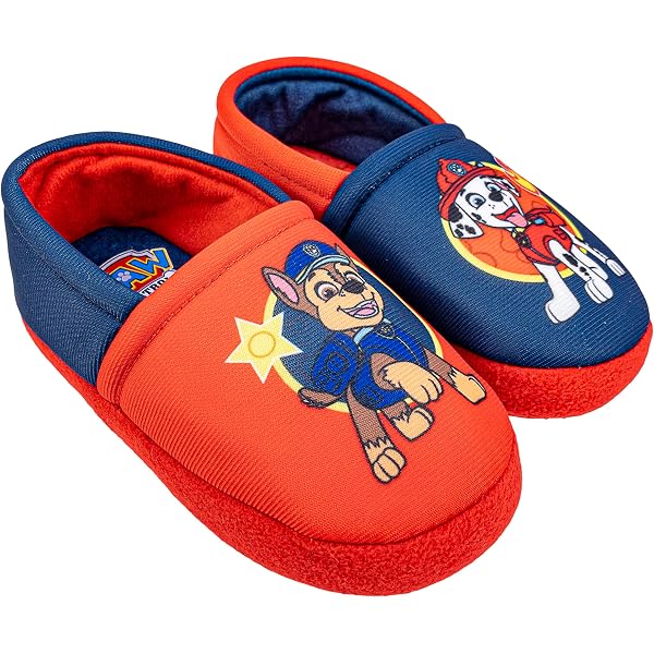 Pantoufles Demi-Bottes Paw Patrol Pour Enfants - Chaudes, Antidérapantes Avec Semelle Caoutchouc Et Velcro, Multicolore Taille 23 EU