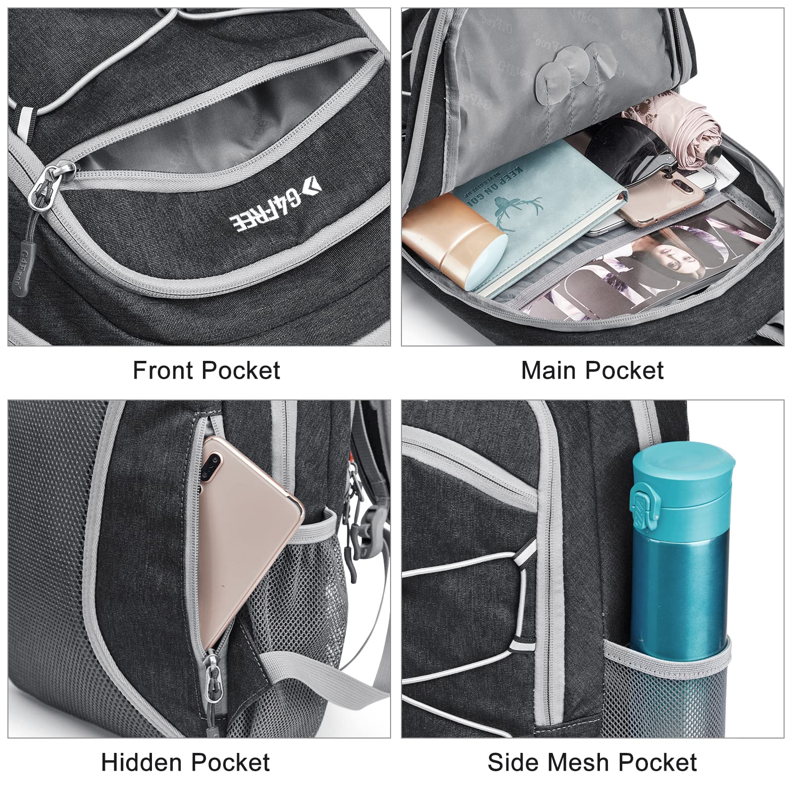 G4Free Kleiner Rucksack 12L Unisex Tagesrucksack Leichter Reiserucksack Wanderrucksack Trekkingrucksack für Wandern Fahrrad 6