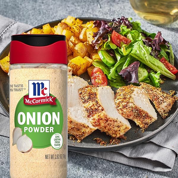 MCCORMICK ONION POWDER, NON GMO, MADE WITH FRESH, WHOLE, ONIONS, FOR BRINGING CONSISTENT ONION FLAVOR TO MEALS & RECIPES, 2.62 OZ