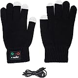 Wireless Bluetooth Gloves for Iphone, Ipad, Android, Phones and Tablets - Built in Bluetooth Speaker. Talk and Listen Using Fingers for up to 6 Hours, All While Keeping Your Hands Warm.