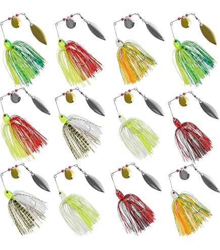 War Eagle Custom Lures Copper Double Willow Spinnerbait White Copper Skirt 1/2 oz., Jigs