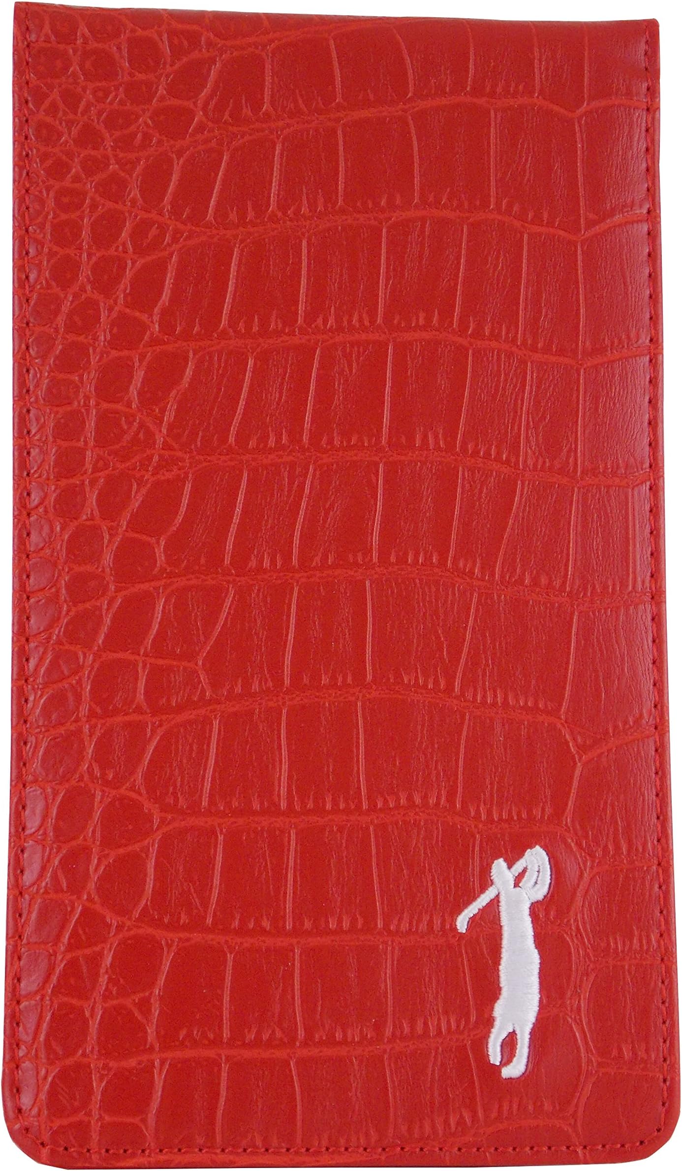 Mercia Golf Men's Crocodile Leather Scorecard & Yardage Book Holder In Red, Black and Blue.