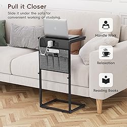 Vagusicc C Shaped End Table with Charging