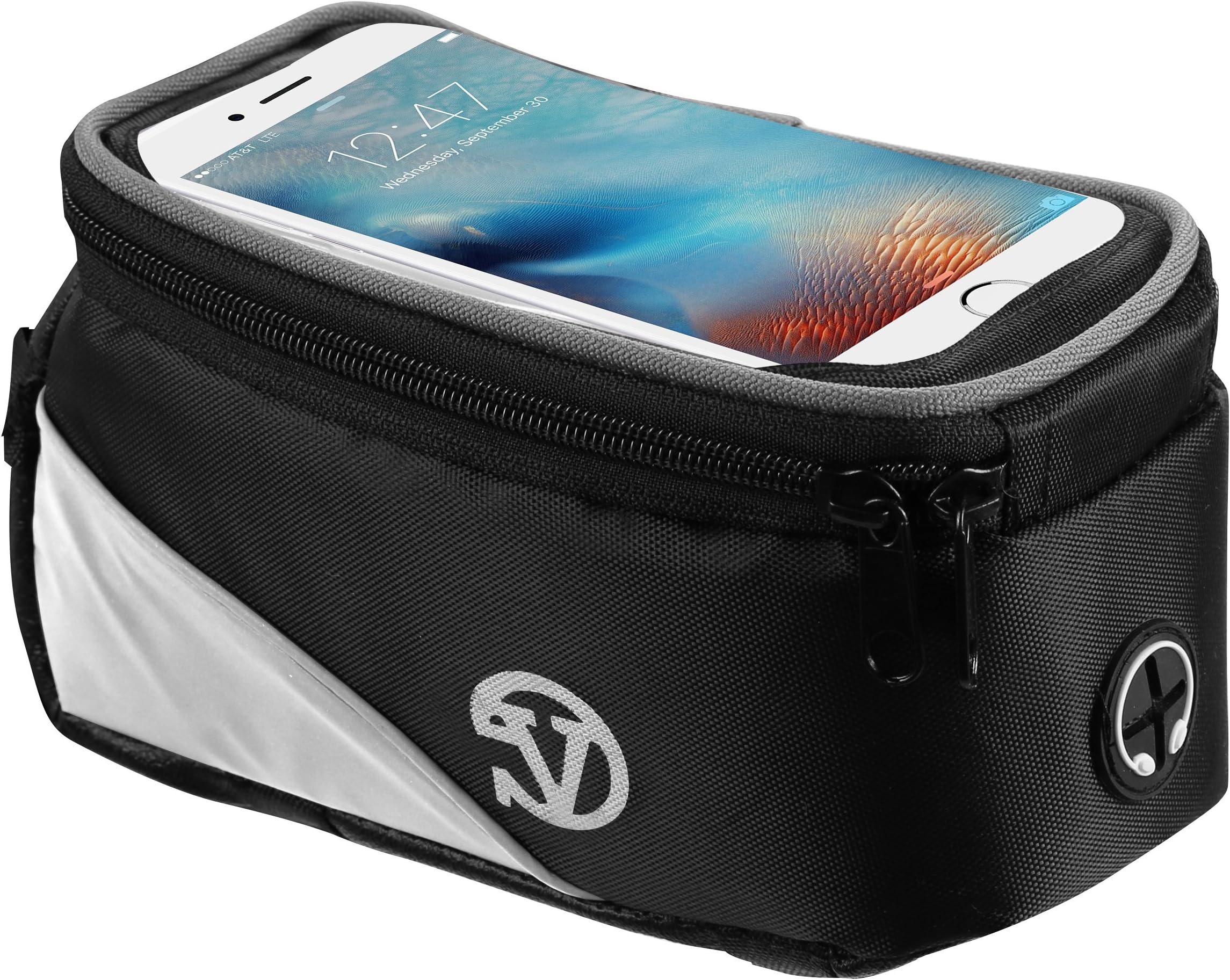 Water Resistant Reflective Bicycle Frame Bag Touchscreen Carrying Case for Google Pixel 3a XL, 3a