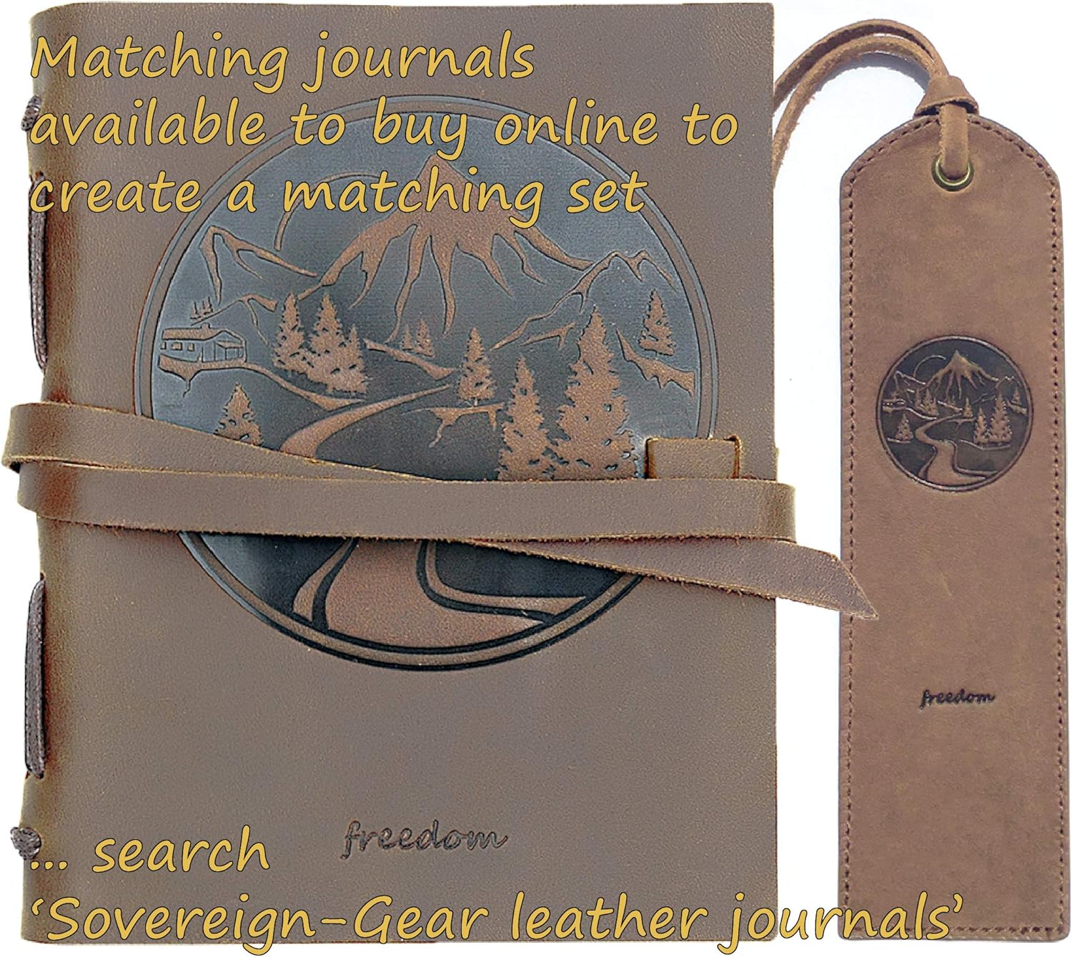 Leather Bookmark Handmade, Genuine Crazy Horse Pack of 2 Leather Bookmarks with Unique Mountain Design - Image 5