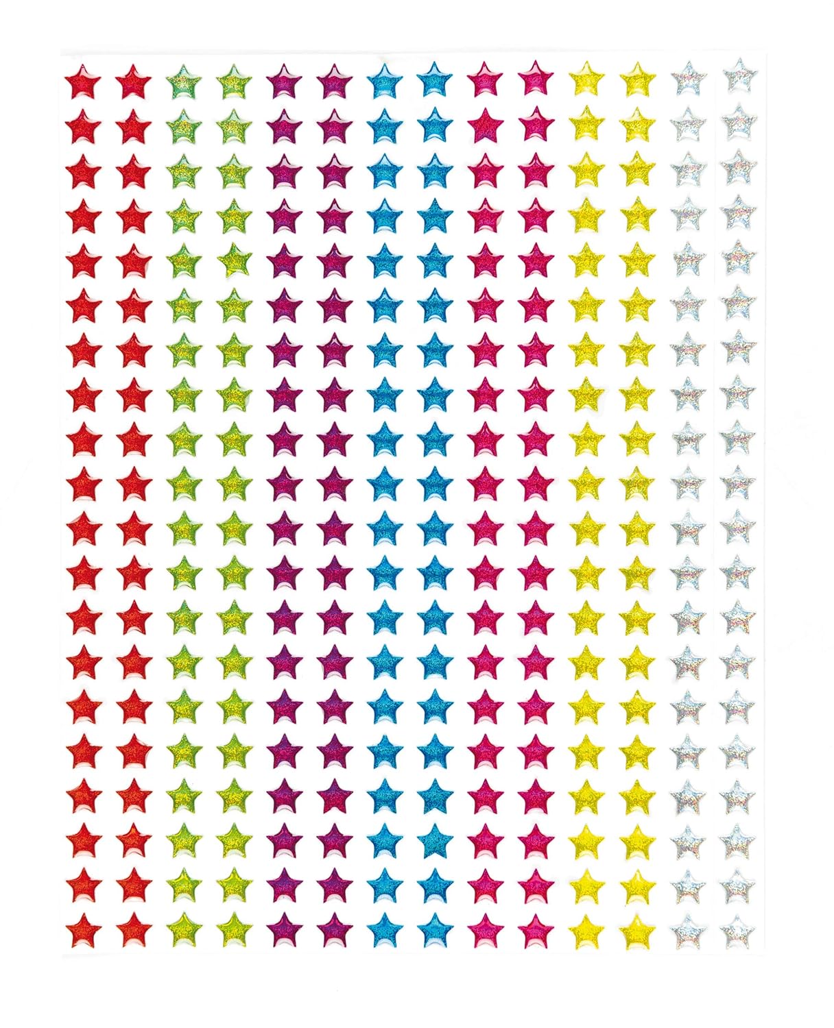 Baker Ross Crystal Glitter Stick On Stars, for Card Craft Scrapbook Stickers and Arts and Crafts for Kids (Pack of 280)