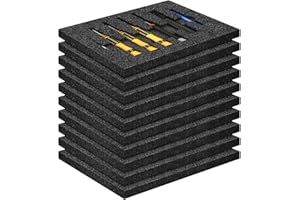 HIMOMO 10 PCS Polyurethane Foam Sheet for Packing,16x12x 0.39 Inch Cuttable Foam Inserts for Cases, Toolbox Foam Inserts,Packing Foam Pads, High Density Foam Square Sheet（Compressed Delivery ）