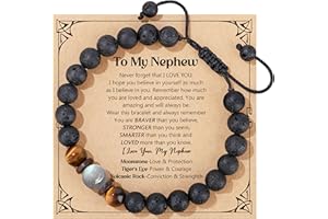 JoycuFF Bracelets for Men Teens Gifts Ideas Teenage Graduation Gift Him Hematite 10 12 16 18 Years Old 1 8th Birthday Son Grandson Christmas Day Stocking Stuff