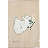 Mud Pie White Christmas Painted Towel, Angel, 21" x 14"