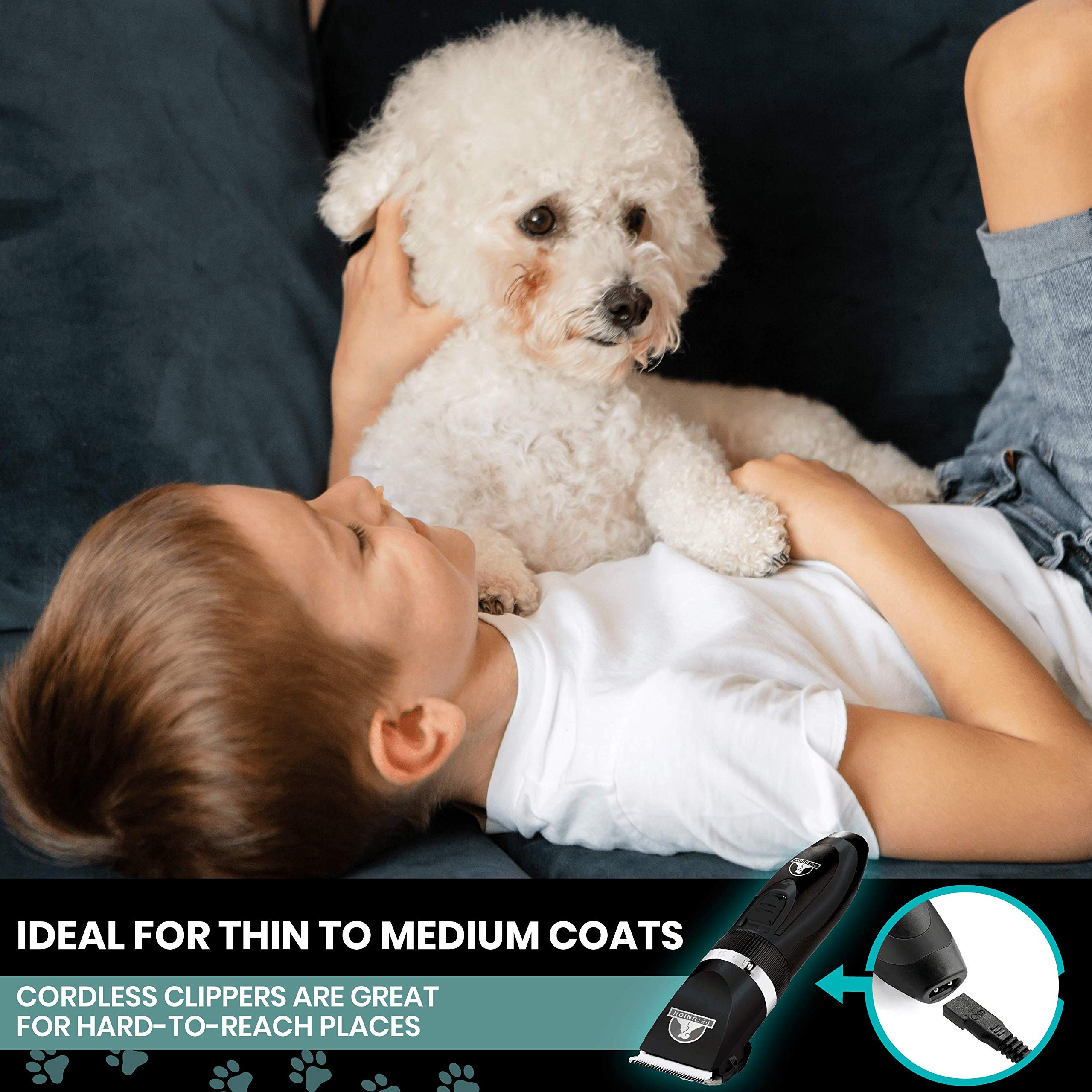 Pet Union Professional Dog Grooming Kit Rechargeable, Cordless Pet