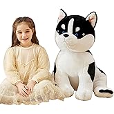 IKASA Giant Husky Stuffed Animal Plush Toy,Large Big Jumbo Soft Toys,23" Huge Size Cute Fluffy Plushy Fat Oversized Plushie,Gifts for Kids Girls Boys