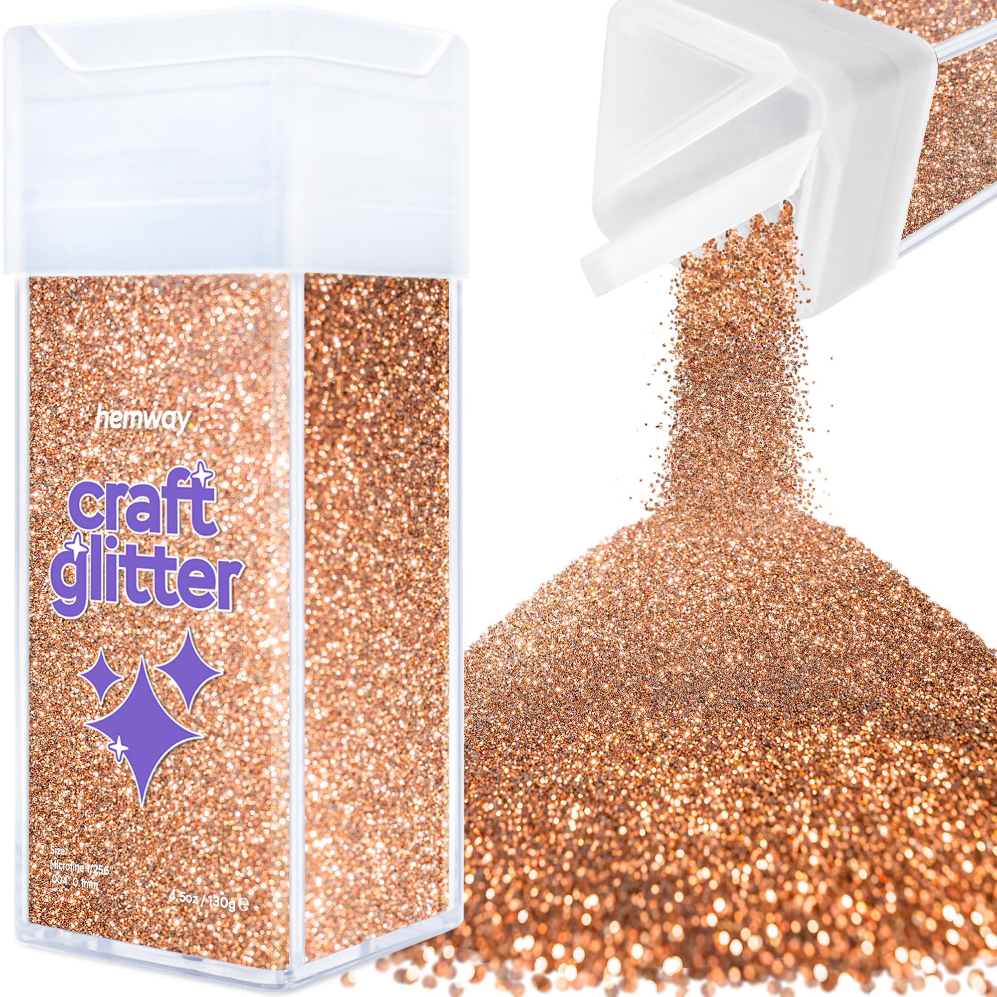 Hemway Glitter Shaker Bronze Brown 110g Microfine, Craft Glitter Shaker for Resin & Epoxy Crafts, Christmas Art Supplies, Nail, Body, Face, Eye, Festival, Crafting, Slime, Sparkle