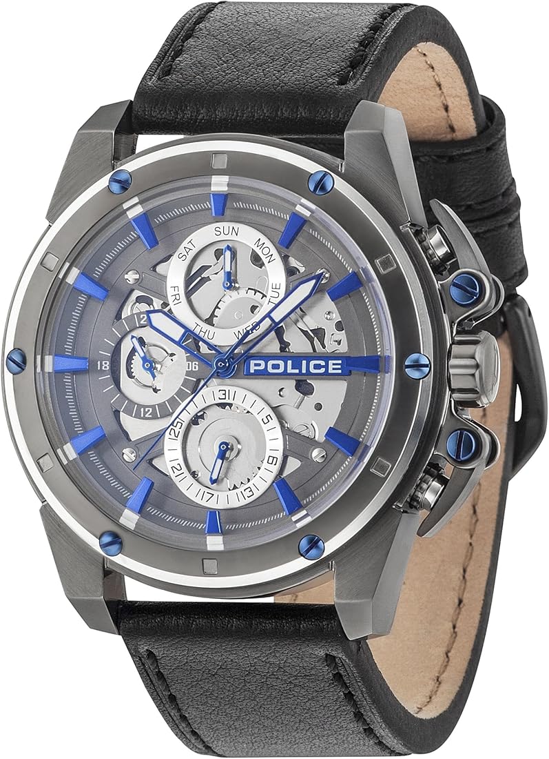 Orologio police multi-quadrante quarzo uomo con cinturino in pelle pl14688jsus.13 14688JSUS/13