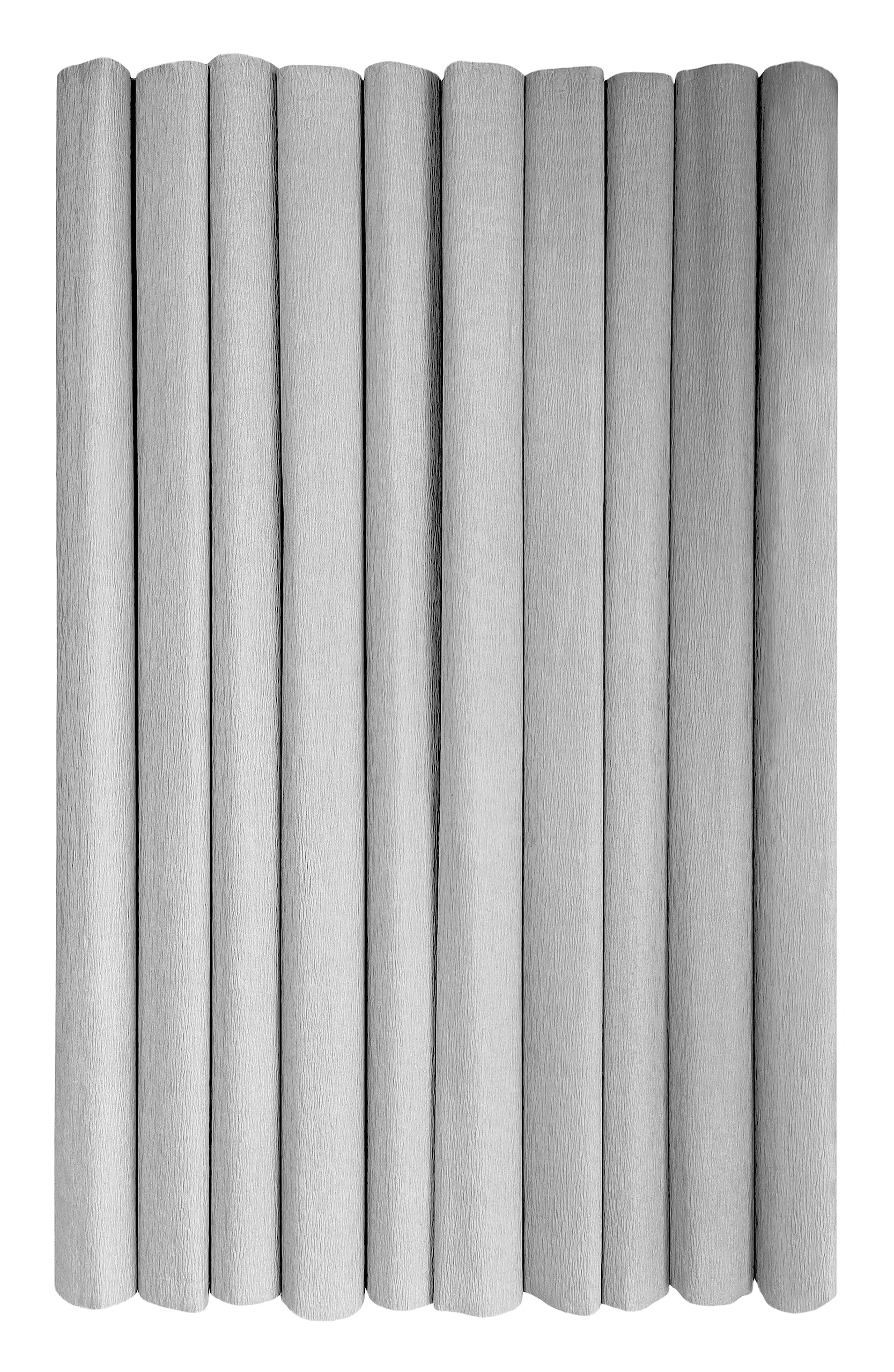 Interdruk - Crepe Paper Rolls for Kids, DIY and Decorations - Pack of 10 Reels (50cm x 200cm, 28g/m2) - 31 Silver