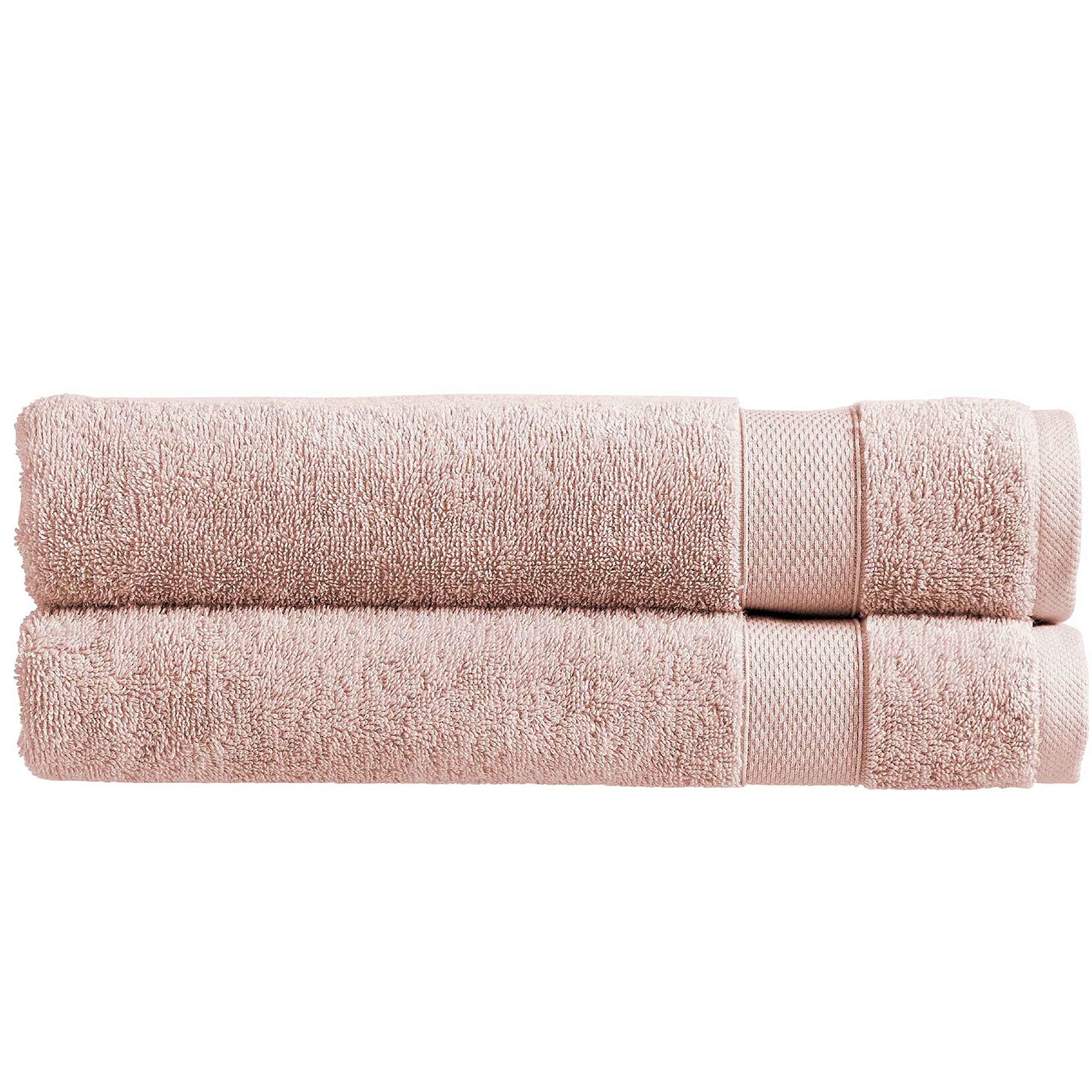 Christy Refresh Pink Bath Towels | Set of 2 | Quick Dry | Gentle Pastel Tones | Soft Plush Large Bathroom Towels | Absorbent Shower Towels | 100% Cotton 550GSM | Dusty Pink