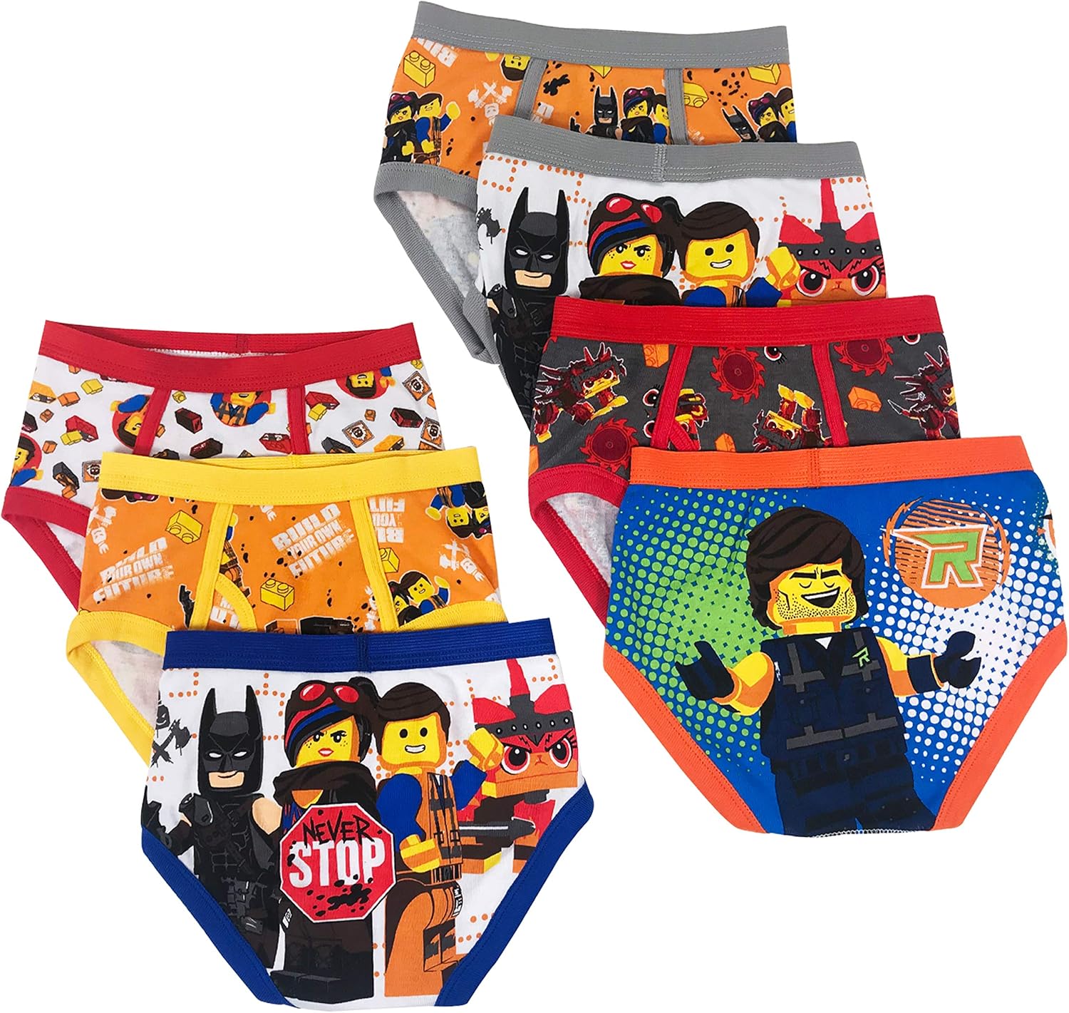 LEGO Boys' Toddler Movie 2 7-Pack Briefs: Clothing