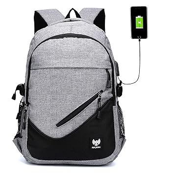 Fur Jaden Anti Theft Waterproof USB Charging 25 Ltrs Grey Casual Backpack (BM30_Grey)