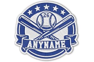 Custom Baseball Name Patch Personalized Name Team Number Baseball Player Sports Iron On Sew On Embroidery Patch - Hook & Loop