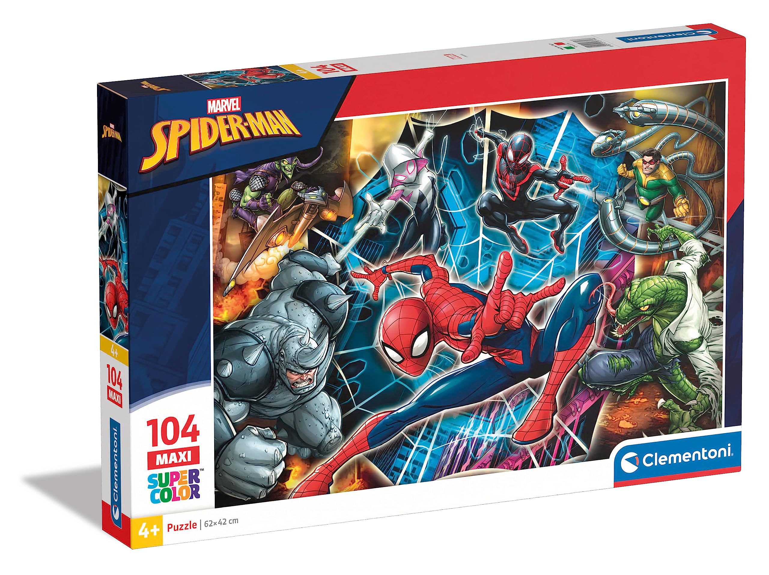 Clementoni - 23716 - Supercolor Puzzle for children - Spiderman - 104 Maxi Pieces