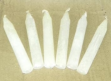 Sanlax Spell Candles: Taper Candle, Pagan, Wicca, Altar, Or Healing. (Size 4 inch X 15 mm) (6, White)