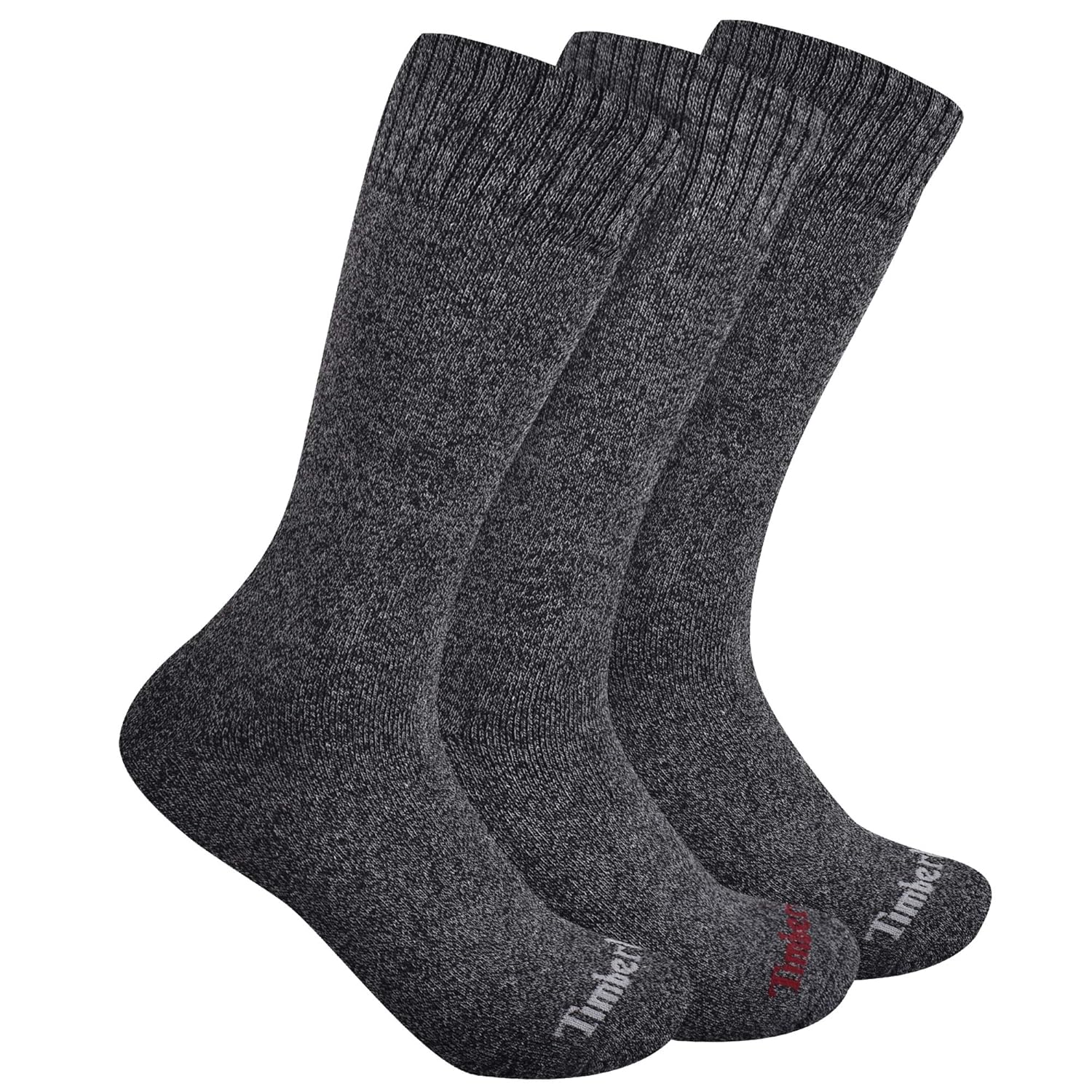 Timberland Women's 3Pack Ribbed Marled Boot Socks, Black Multi, One