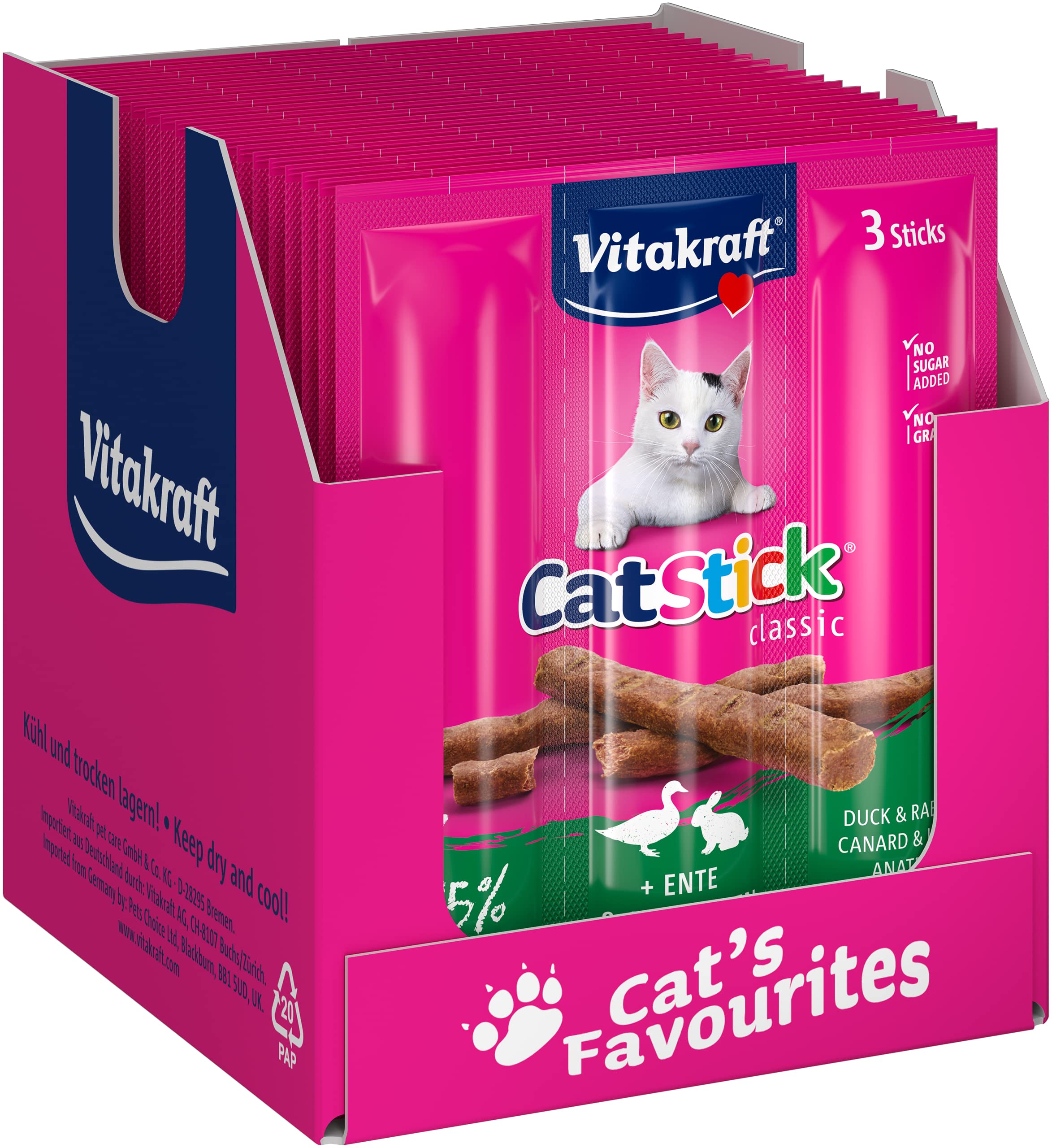 Vitakraft Cat Stick Mini Duck & Rabbit 18 g (Pack of 20)