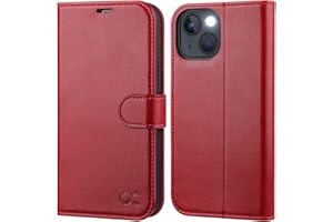 OCASE Compatible with iPhone 14 Wallet Case, PU Leather Flip Folio Case with Card Holders RFID Blocking Kickstand [Shockproof TPU Inner Shell] Phone Cover 6.1 Inch 2022 (Red)