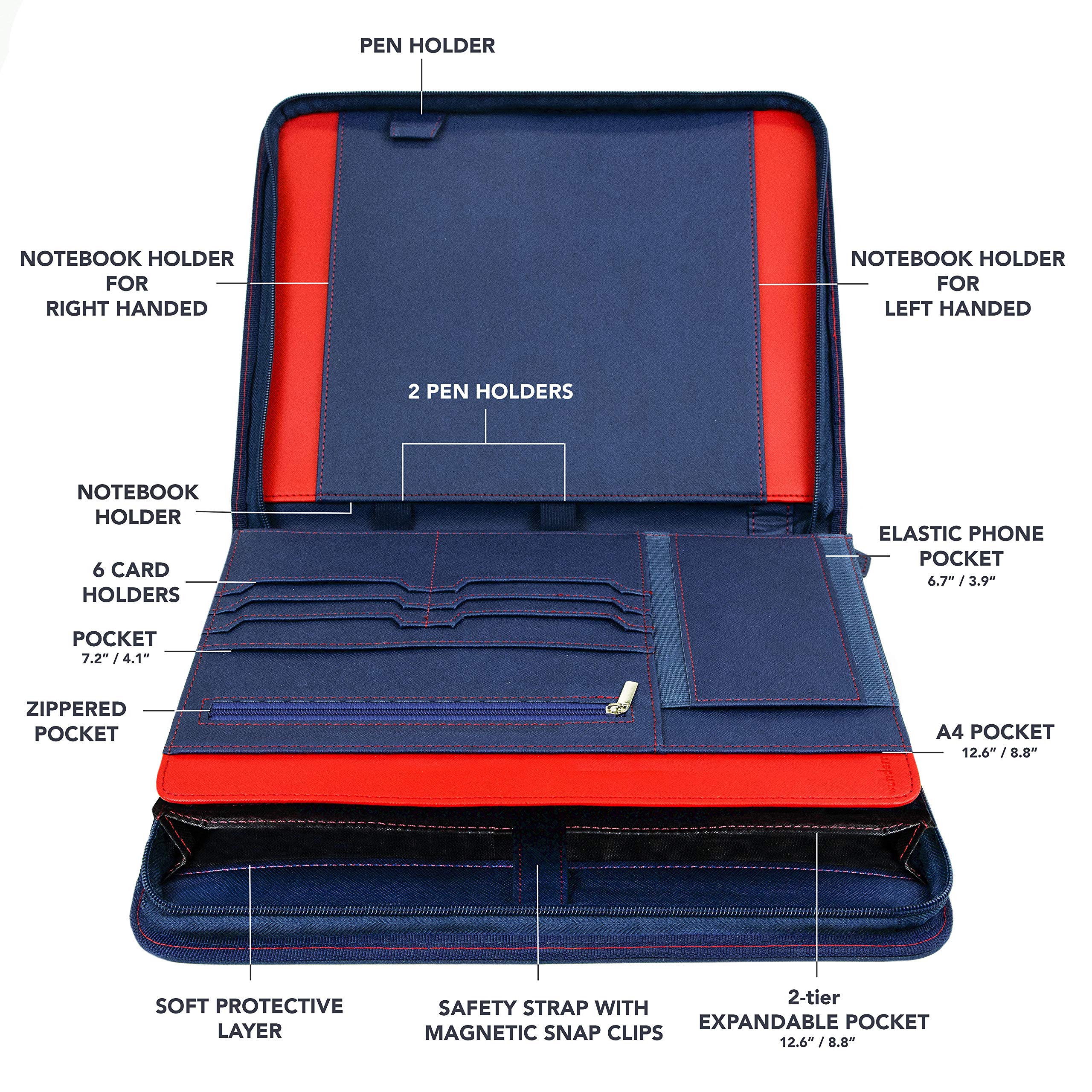 Wundermax Padfolio Portfolio Vegan Leather Binder Business Folder