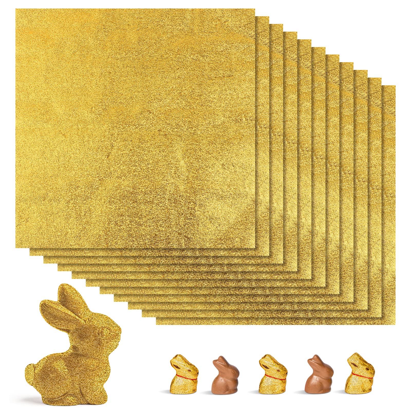 200PCS Chocolate Wrappers for Bar, TOPBATHY Gold Foil Wrappers for Bars Candy Homemade Sweets, Square Chocolate Aluminium Foil Paper for DIY Wrapping, Packing Gift, 7.8" X 7.8"