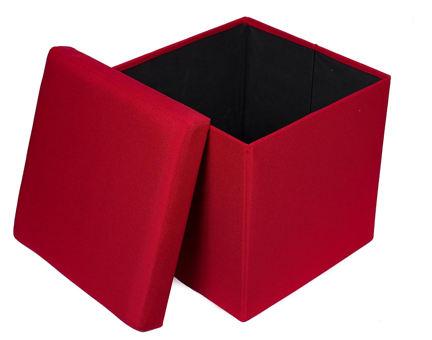 Best Storage Ottoman Round Red