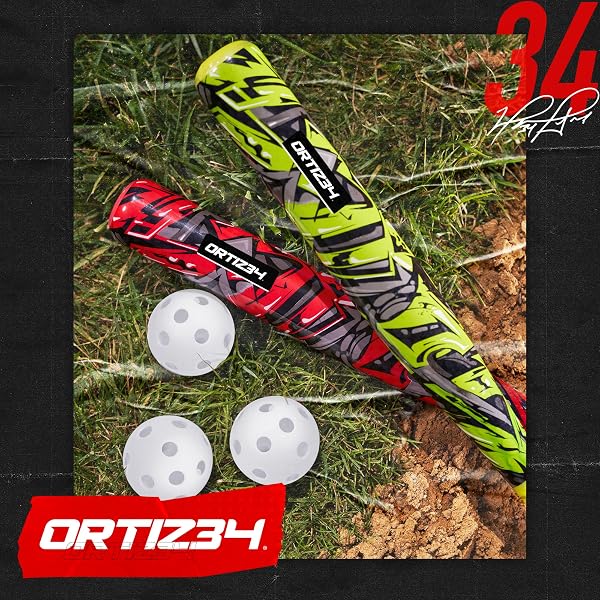 ORTIZ34 GRAND SLAM SET- GRAFFITI PLASTIC BAT, 3 BALLS, 4 THROW DOWN (VOLT)