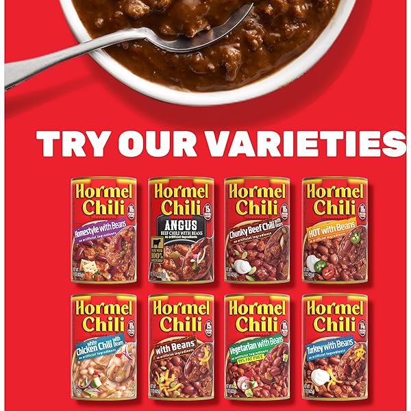 HORMEL CHILI WITH BEANS, NO ARTIFICIAL INGREDIENTS, 15 OZ