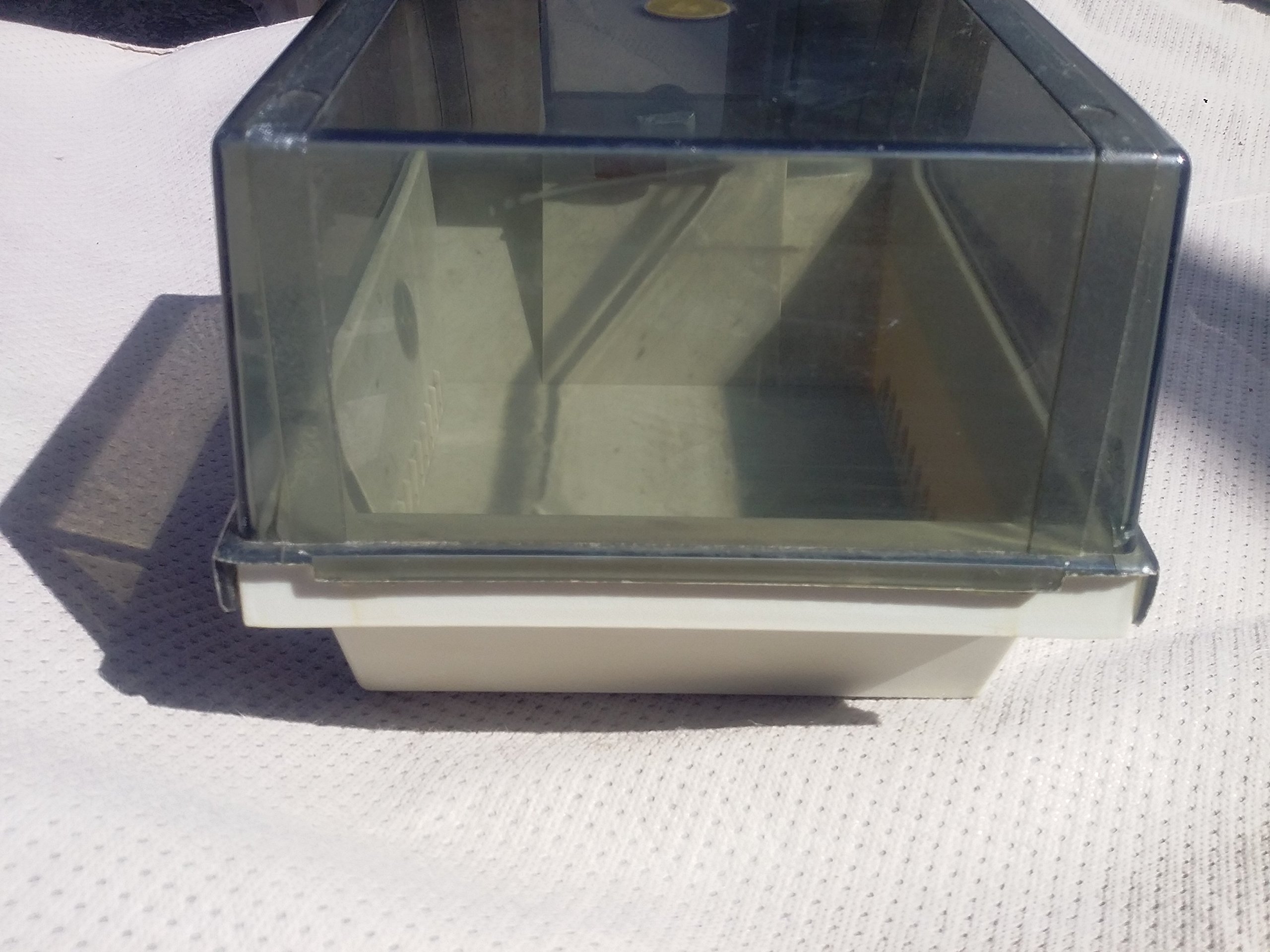 Vintage 1980s Floppy Disk 5 1/4 5.25 Storage Case Data-Case Hinged Plastic Holder (Tinted/Beige)